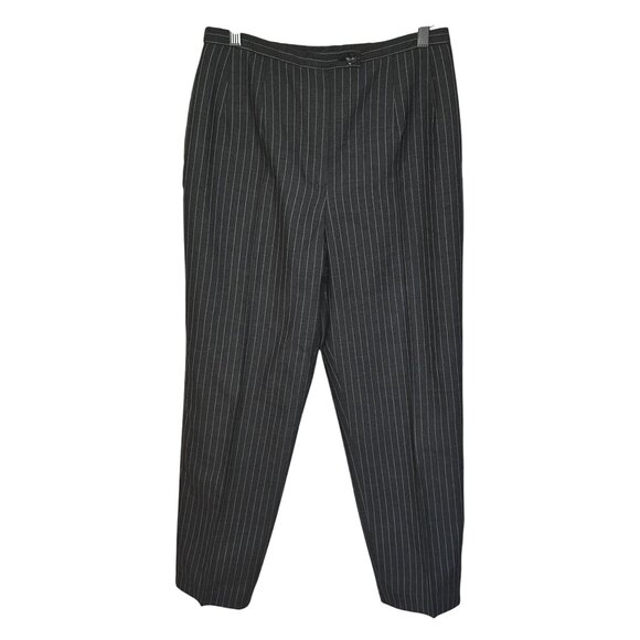 Vintage Harve Benard Pinstripe Pants Size 10 Wool Blend Gray Back Elastic Lined - Picture 1 of 10